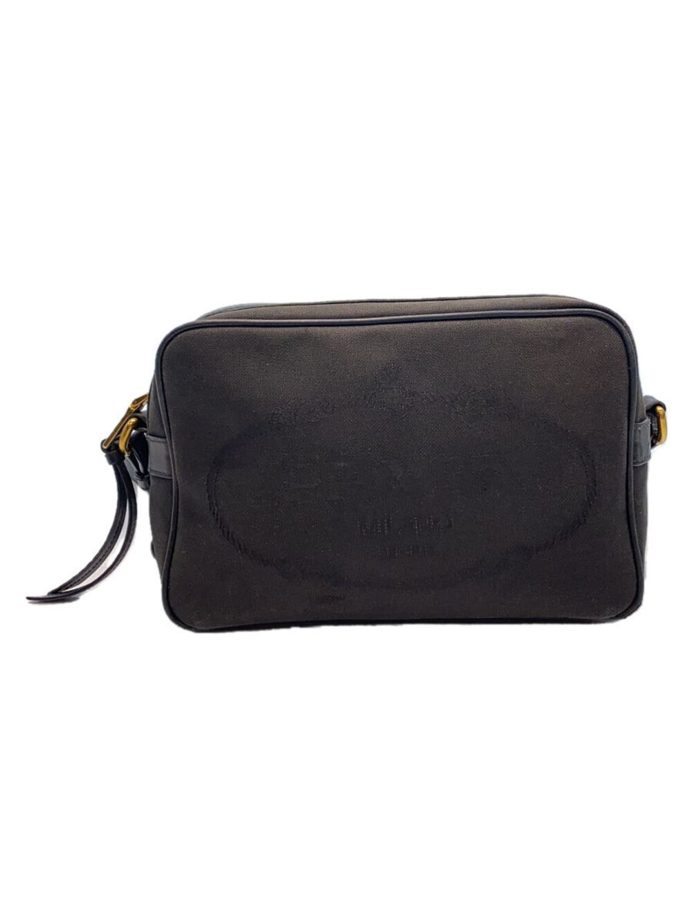 Prada camera bag subtle tonal jacquard logo black Canvas Black